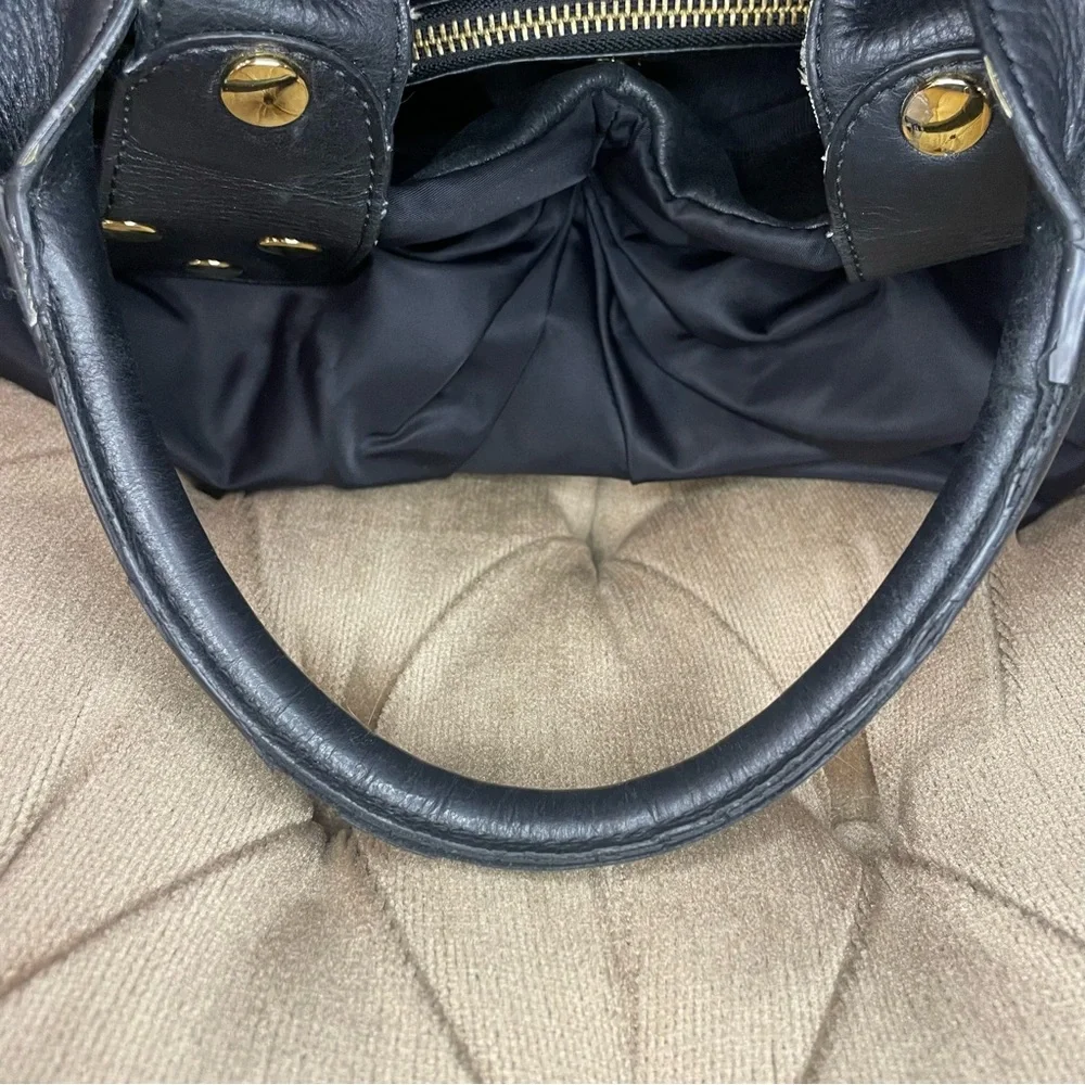 Per Se By Carlisle Black Nylon Leather Purse With Gold Accents Shoulder Bag - Picture 14 of 15